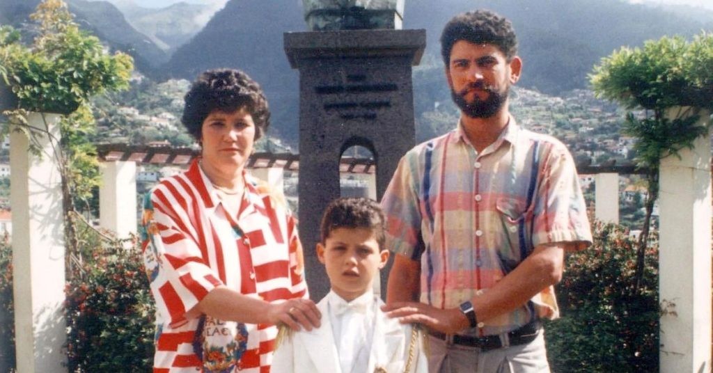 Cristiano Ronaldo with his parents 