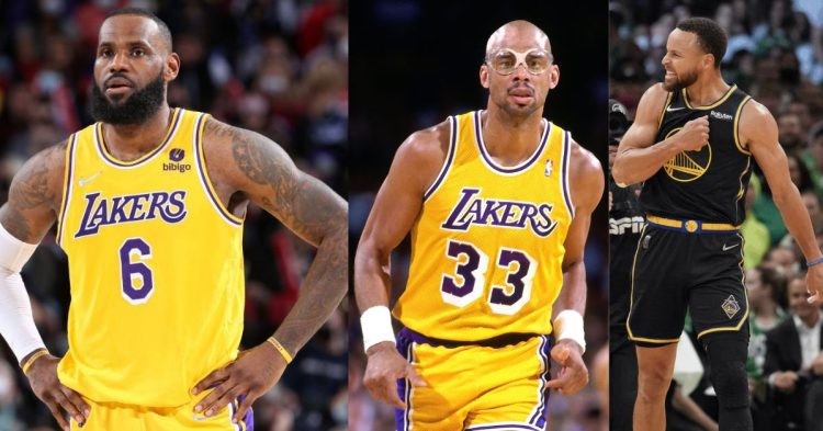 LeBron James, Kareem Abdul-Jabbar and Stephen Curry
