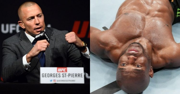 George St-Pierre with a mic