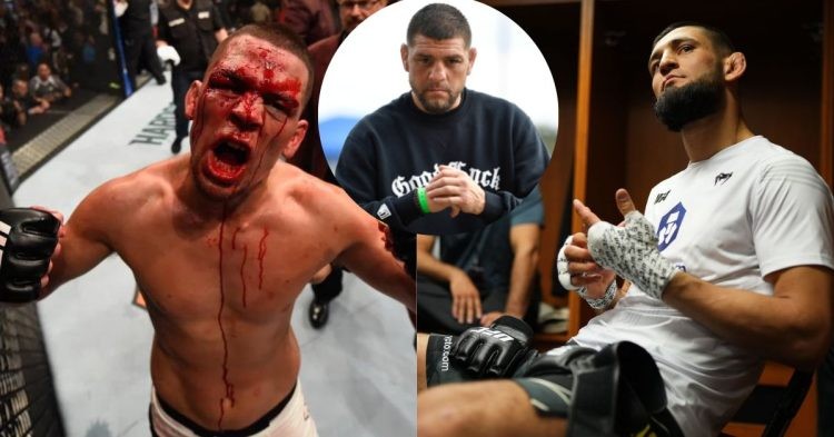 Khamzat Chimaev brawls with Nate and Nick Diaz before the UFC 279 press conference