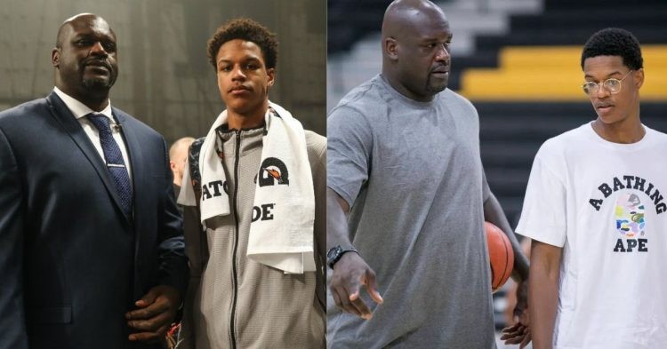 Shaquille O'Neal with his son Shareef