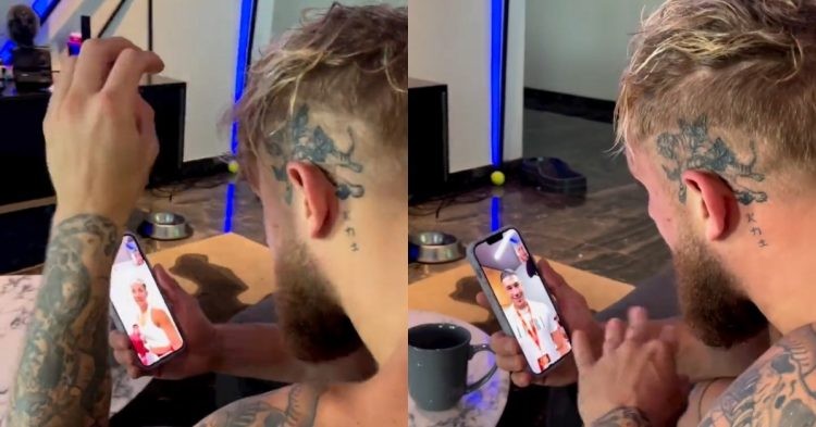 Jake Paul speaks with Tommy Fury on facetime