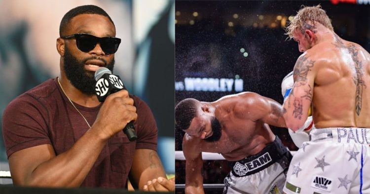 Tyron Woodley speaking at a press conference