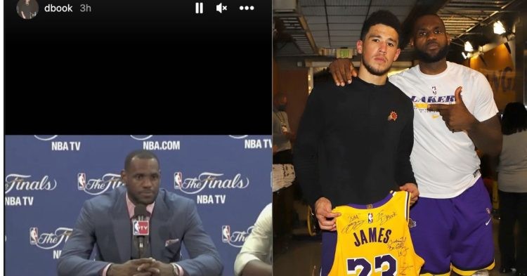 Devin Booker and LeBron James