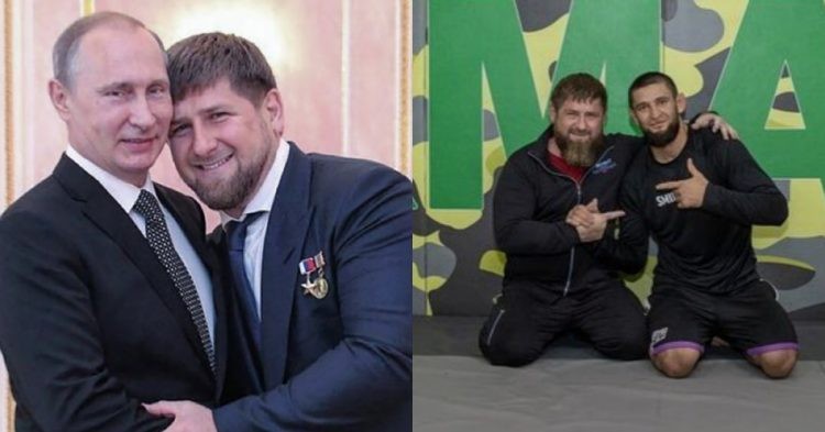 Khamzat Chimaev poses with Ramzan Kadyrov