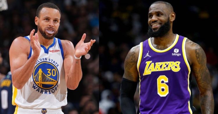 2022-2023 NBA regular season opening night stars Stephen Curry and LeBron James