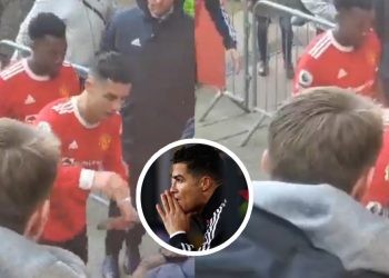 Cristiano Ronaldo breaks a fan's phone
