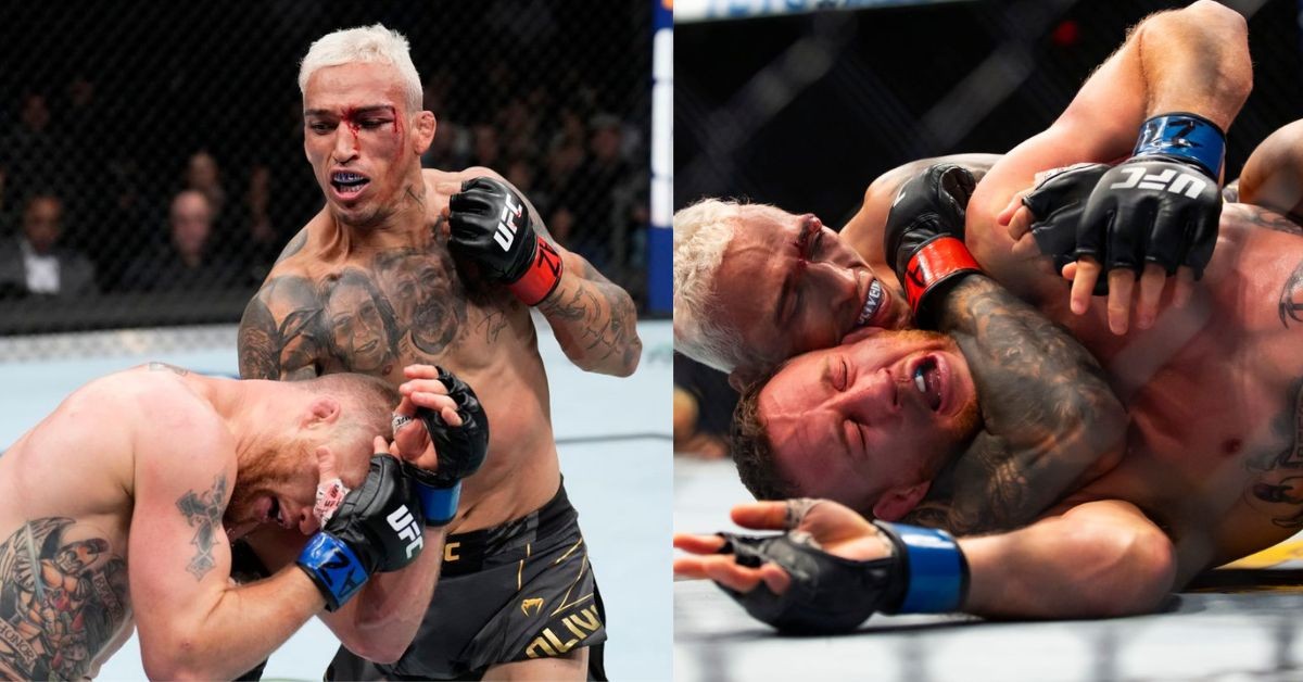 Charles Oliveira in his fight against Justin Gaethje