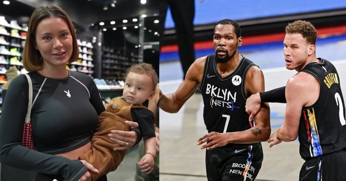 Kevin Durant, Blake Griffin, Lana Rhoades and her baby