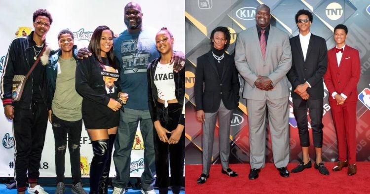 Shaquille O'Neal with his kids
