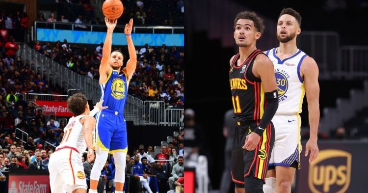 Trae Young and Stephen Curry