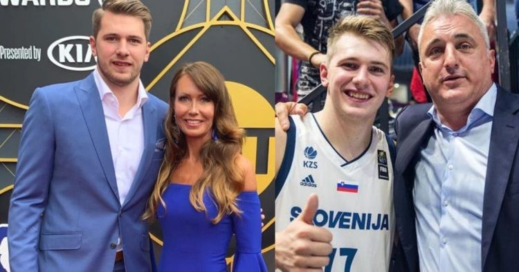 Luka Doncic with his parents