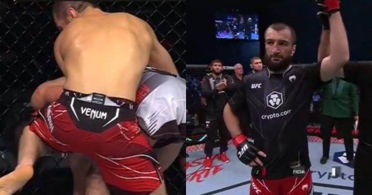 Abubakar Nurmagomedov lands illegal knee at UFC 280
