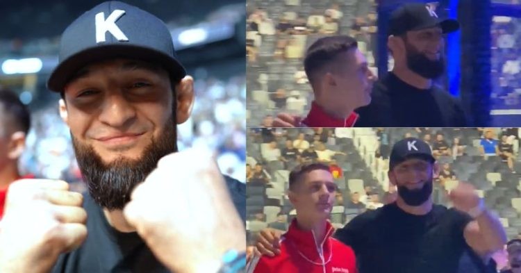 Khamzat Chimaev enters the arena with Ali Kadyrov