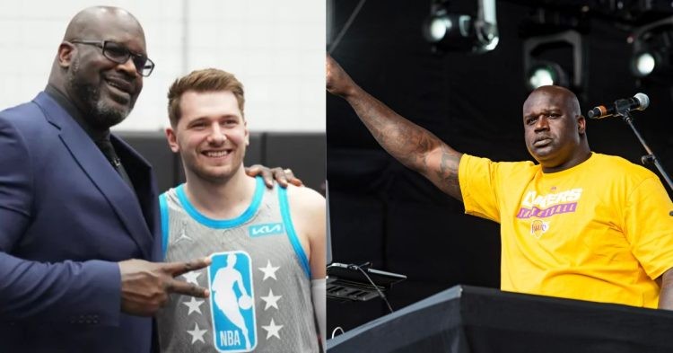Shaquille O'Neal and Luka Doncic