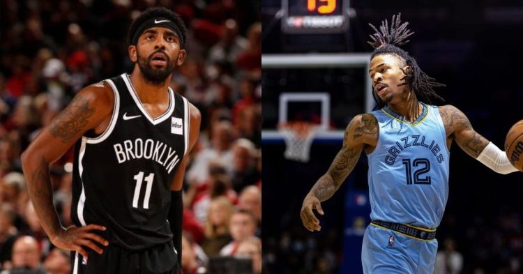 Brooklyn Nets' Kyrie Irving and Memphis Grizzlies' Ja Morant