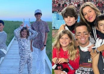 Gisele Bündchen and Tom Brady with their children