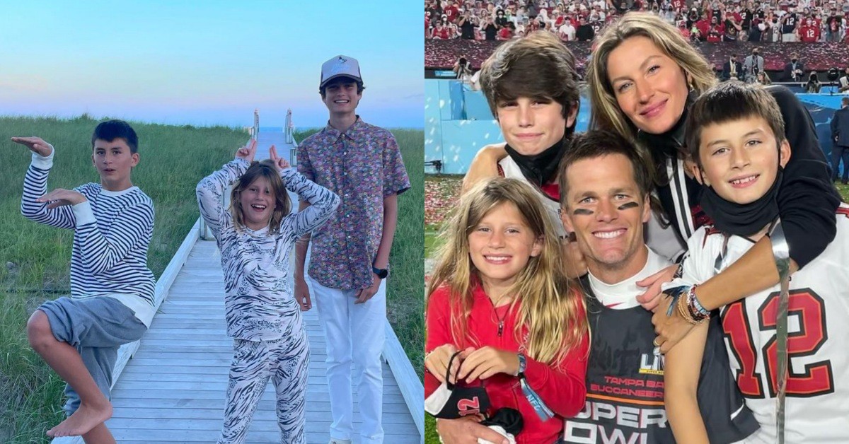 Gisele Bundchen and Tom Brady with their children