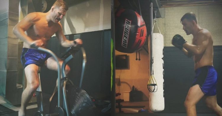Stipe Miocic working out