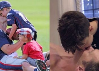 Tom Brady kisses his son Jack in the docuseries