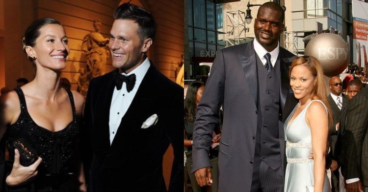 Tom Brady with Gisele Bundchen and Shaquille O'Neal with Shaunie O'Neal