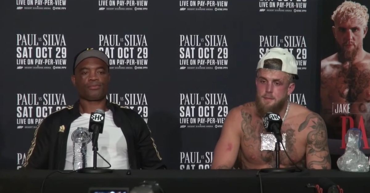 Jake Paul and Anderson Silva in the post-fight press conference