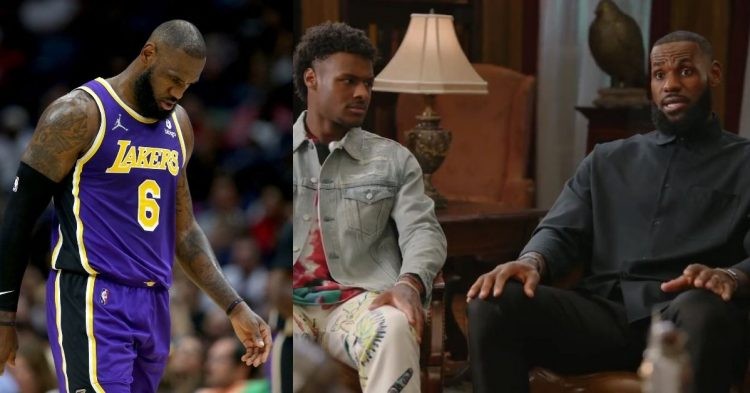 LeBron James and his son Bronny in the God of War Ragnarök interview