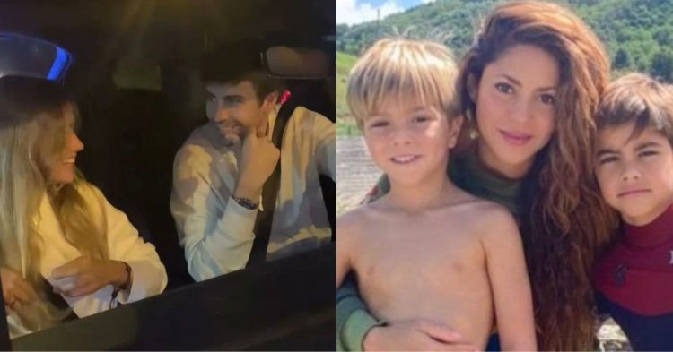 Gerard Pique and Clara Chia Marti otside the Camp Nou and Shakira with her Sons (Credit: Google)