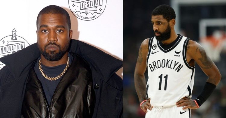 Kanye "Ye" West at a photoshoot and Kyrie Irving on the court
