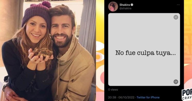 Shakira with Gerard Pique and the deleted tweet(Credits: Google)