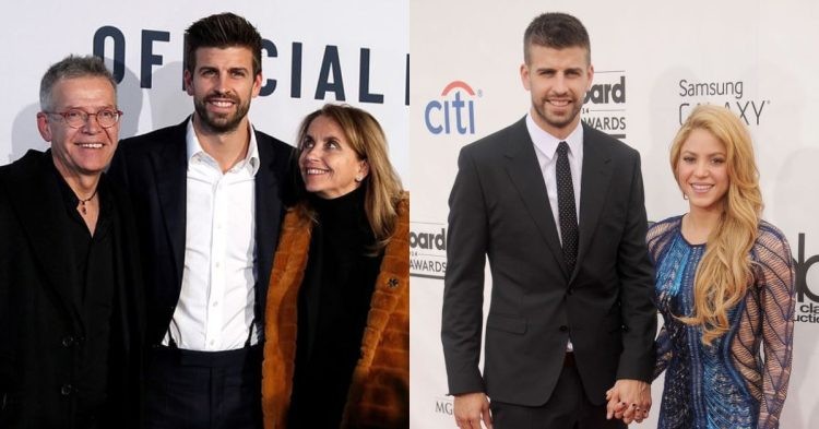 Gerard Pique with his parents and Shakira