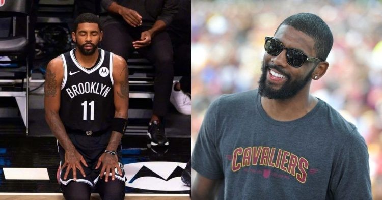Kyrie Irving of the Brooklyn Nets and Kyrie Irving during his Cavs days