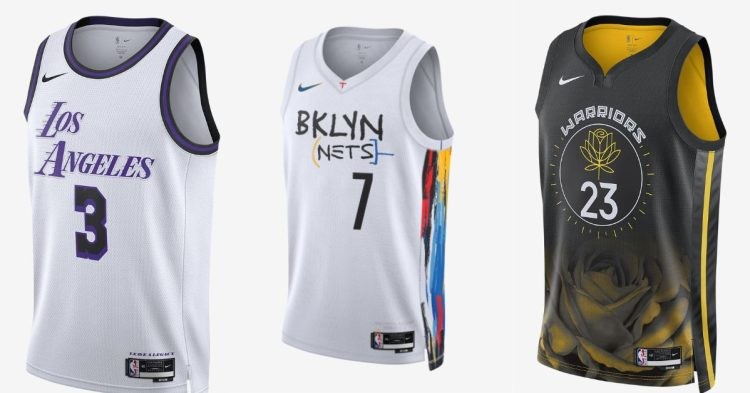 Lakers, Nets and GSW NBA Nike City Edition jerseys