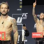 Brad Riddell and Renato Moicano in UFC 281 weigh in.