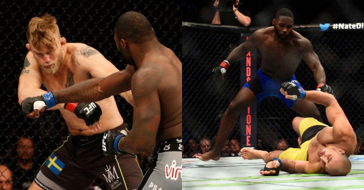 Anthony Johnson knocks out Alexander Gustafsson (left) and Glover Teixeira (right)