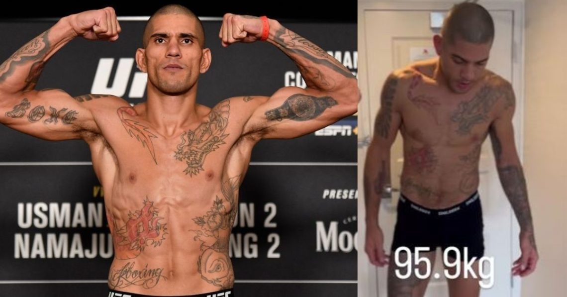 Alex Pereira gained about 27lb after making weight at 184.6lbs ahead of UFC 281