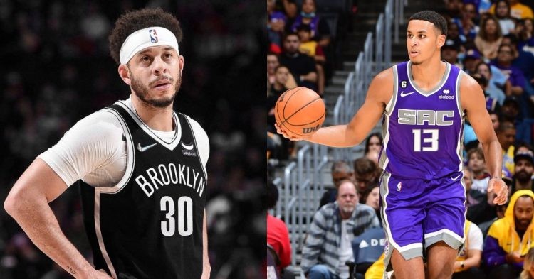 Brooklyn Nets' Seth Curry and Sacramento Kings' Keegan Murray