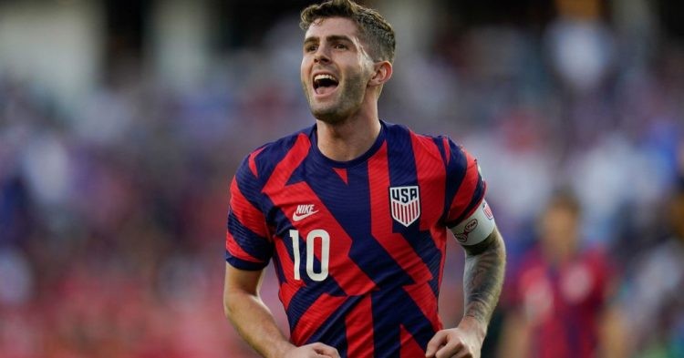Christian Pulisic wearing the captain armband for USMNT (Credits Google)