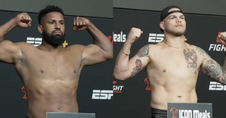 Chase Sherman (right) and Waldo Cortes (left) weigh-in for UFC event