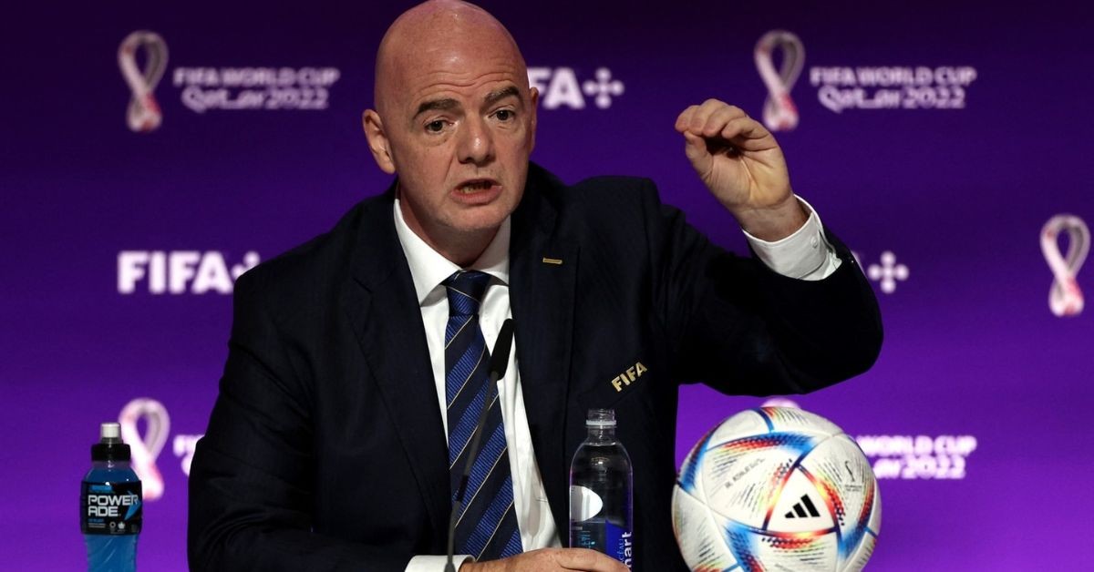 Gianni Infantino during the press conference (Credits: Google)