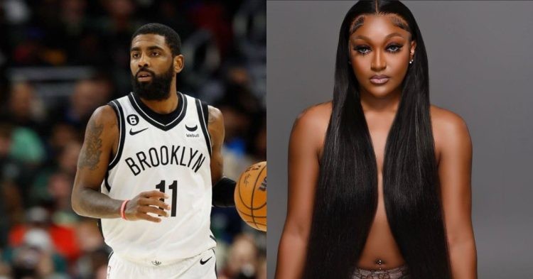 Kyrie Irving of the Brooklyn Nets and Shanquella Robinson