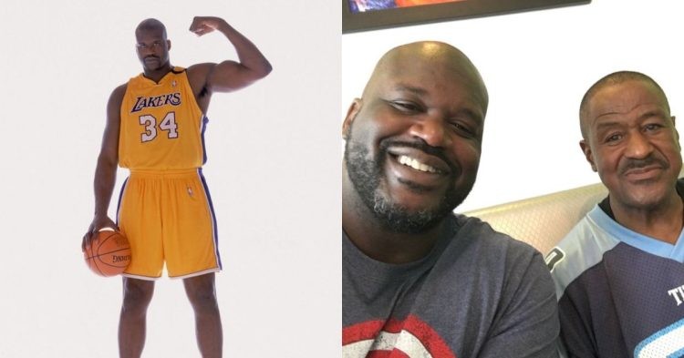 Shaquille O'Neal and his biological father Joseph Toney