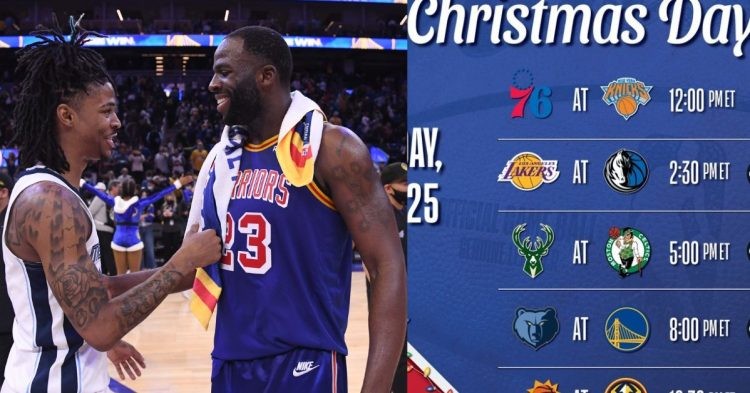 Ja Morant and Draymond Green on the court and the NBA Christmas games schedule