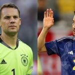 Germany's Manuel Neuer and Japan's Maya Yoshida