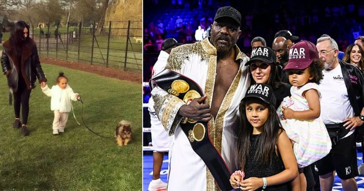 Derek Chisora with wife Emilly Eringer and kids