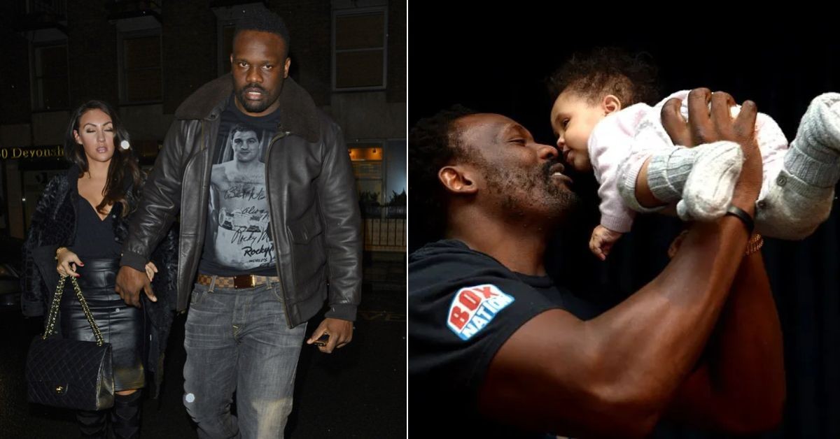 Derek Chisora with wife and kid