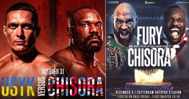 Usyk vs Chisora and Tyson Fury vs Derek Chisora posters