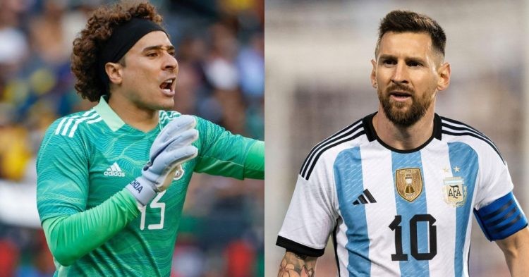 Mexico's veteran goalkeeper Guillermo Ochoa (Left) Lionel Messi during Argentina's opening World Cup game against Saudi Arabia (right) (Credits: Google)