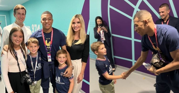 Kylian Mbappe with Ivanka Trump and her family