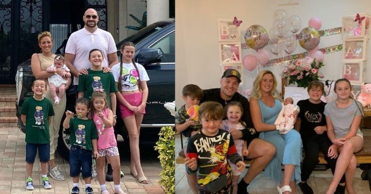 Tyson Fury with his wife and children